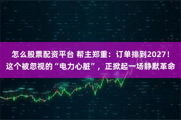 怎么股票配资平台 帮主郑重：订单排到2027！这个被忽视的“电力心脏”，正掀起一场静默革命