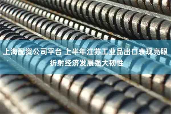 上海配资公司平台 上半年江苏工业品出口表现亮眼 折射经济发展强大韧性